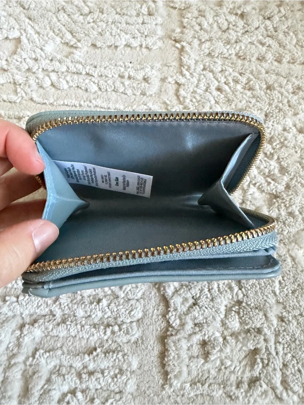 Florelli Compact Teal Leather Women's Wallet - Small Zip Card Case